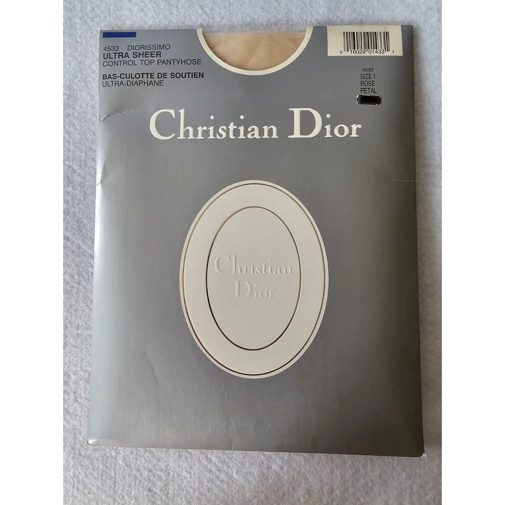 Christian Dior Pantyhose Womens Ultra Sheer Rose Petal Hosiery Style 4533 Size 1